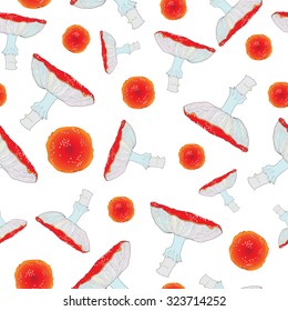 Seamless Fly agaric vector pattern