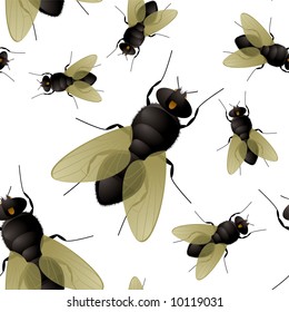 Seamless fly insect background that repeats without a join