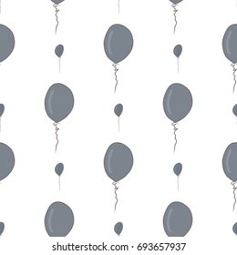 Seamless flying balloons illustrations background abstract, hand drawn. Also for birthday party or celebrations. Cartoon style vector graphic.