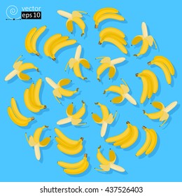 Seamless flying banana concentric pattern