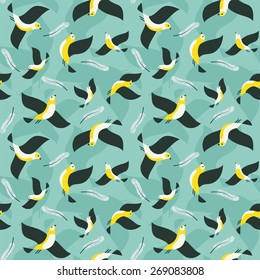 Seamless flying birds pattern.