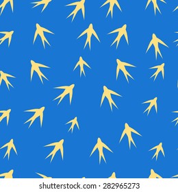 Seamless flying birds. Vector illustration