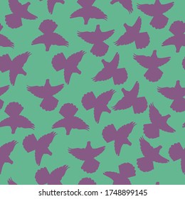 Seamless Flying Doves Of Peace Pattern, pigeons