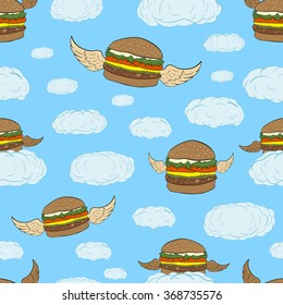 Seamless flying hamburgers