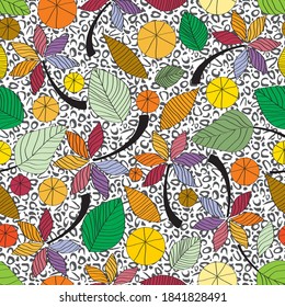 Seamless Foliage Animal Print Design