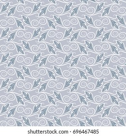 Seamless foliage pattern. Color damask vector texture. Floral and Swirl Element. Ideal for Textile Print and Wallpapers.