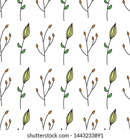 Seamless foliage pattern with minimalist style