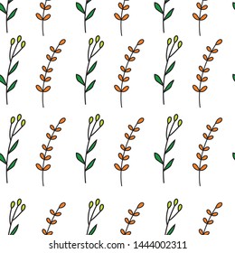 Seamless foliage pattern with minimalist style