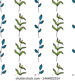 Seamless foliage pattern with minimalist style