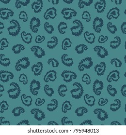 Seamless Foliage Pattern. Repetitive cute vector background of leaves or feathers