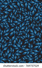 Seamless foliage pattern, vector design, endless elegant leaves background