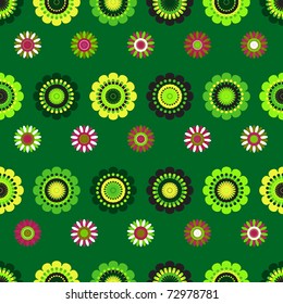 seamless folk decorative ornament with floral element vector illustration