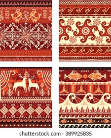 Seamless folk ornament elements texture
