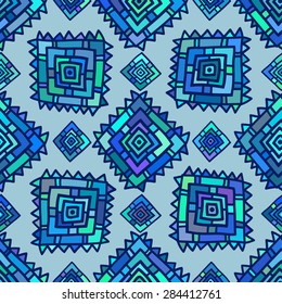 Seamless folk pattern in ethnic style, a bright structure of geometric ornamental forms.