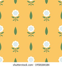 Seamless folk pattern with flowers.  Perfect for fabric, textile, nursery wallpaper