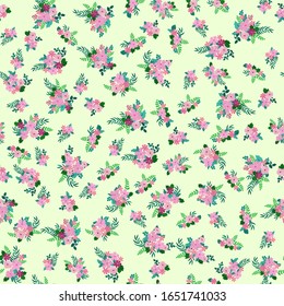  Nahtlose Volksmuster in kleinen Wildblumen. Millefleurs im Landstil. Blumenhintergrund für Textilien, Tapeten, Musterbearbeitung, Cover, Oberfläche, Druck, Geschenkverpackung, Scrapbooking, Entkopplung