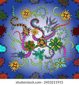 Seamless folk pattern in small wild flowers. Liberty style millefleurs. Floral meadow background for textile, wallpaper, covers, surface, print, gift wrap, scrapbooking, decoupage. Rustic chic.