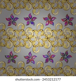 Nahtloses Volksmuster in kleinen Wildblumen. In: Liberty Style Millefleurs. Blumenwiese Hintergrund für Textil, Bildschirmhintergrund, Abdeckungen, Fläche, Druck, Geschenkverpackung, Scrapbooking, Decoupage. Rustikaler Chic.
