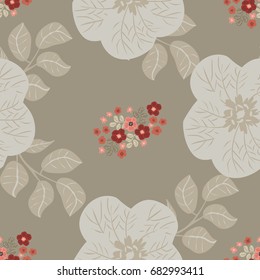 Seamless folk pattern in small wild flowers. Country style millefleurs. Floral meadow background for textile, wallpaper, pattern fills, covers, surface, print, gift wrap, scrapbooking, decoupage.