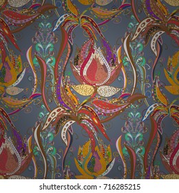 Seamless folk pattern in small wild flowers. Liberty style millefleurs. Floral meadow background for textile, wallpaper, covers, surface, print, gift wrap, scrapbooking, decoupage. Rustic chic.