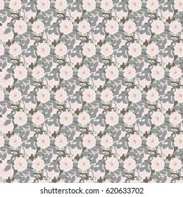 Seamless folk pattern in small wildflowers. Country style millefleurs. Shabby chic colors. Floral meadow background for textile, wallpaper,  covers, surface, print, gift wrap, scrapbooking, decoupage.