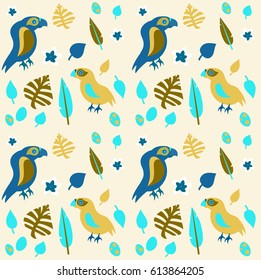 Seamless fon with abstract elements. Simple cute vector pattern in small-scale elements on the colored background. Seamless background for manufacturing, wallpapers, print, card and fabric design.