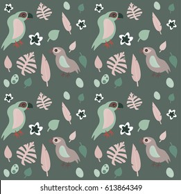Seamless fon with abstract elements. Simple cute vector pattern in small-scale elements on the colored background. Seamless background for manufacturing, wallpapers, print, card and fabric design.