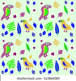 Seamless fon with abstract elements. Simple cute vector pattern in small-scale elements on the colored background. Seamless background for manufacturing, wallpapers, print, card and fabric design.