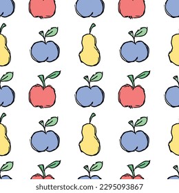 Seamless food background. Drawing food pattern