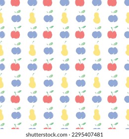 Seamless food background. Drawing food pattern