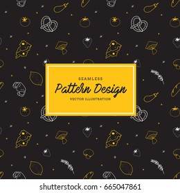 Seamless food and desert  pattern. Vector illustration