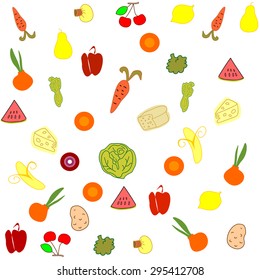 Seamless food fruit vegetables 