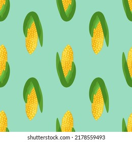 Seamless food pattern of bell pepper on yellow background. Backdrop for wallpaper, print, textile, fabric, wrapping. Vector illustration