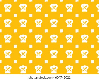 seamless food pattern, chef hat, spoon, and fork pattern background wallpaper  for wrapping paper