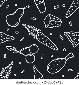 Patrón de comida sin foco. Fondo de alimentos para perros