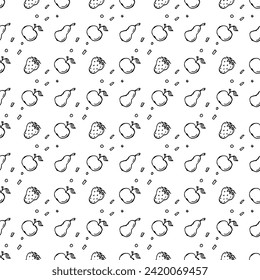 Seamless food pattern. Doodle food background