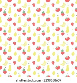seamless food pattern. icons of food, vegetables and fruits. vector food background