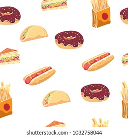 Seamless Food Pattern Vector Illustration