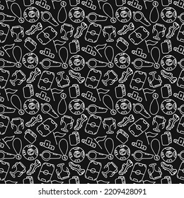 Seamless football pattern. Doodle football illustration. Football background