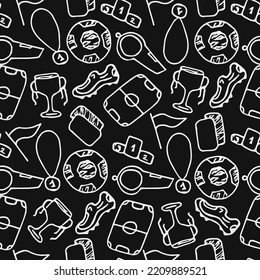 Seamless football pattern. Doodle football illustration. Football background