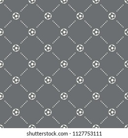 seamless Football pattern on a dark background. Football icon creative design. Can be used for wallpaper, web page background, textile, print UI/UX