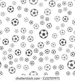 seamless football pattern on a white background. simple football icon creative design. Can be used for wallpaper, web page background, textile, print UI/UX