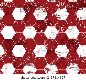 Seamless football pattern with soccer ball. Hexagons web repeat print for sport textile, clothes, wrapping paper.