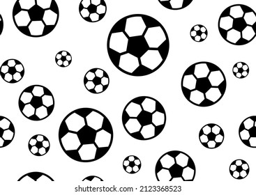 Seamless football or soccer ball pattern. Sport background. Vector illustration for clothing textile, scrapbooking