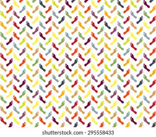 Seamless footprint colorful pattern, vector illustration