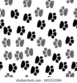 Seamless footprint pattern. Uncolored elements on white