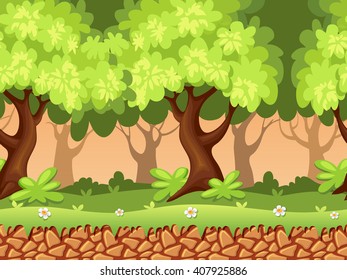 Seamless Forest Background Stock Vector (Royalty Free) 407925886 ...