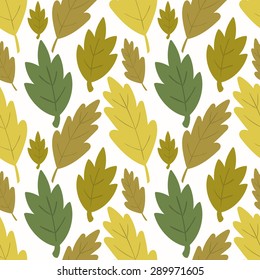 Seamless forest background with leaves. Light background