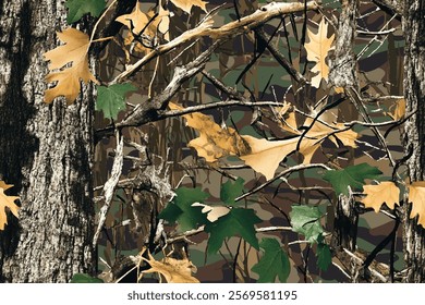 Seamless Forest Camo Featuring Real Tree Design for Military and Hunting Use