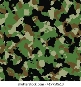 Seamless forest green camo pattern vector